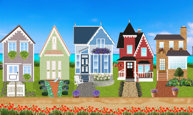 複数の家のイラスト